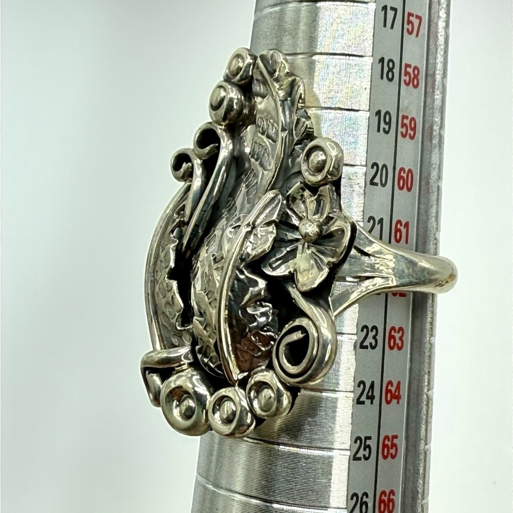Native American Navajo Sterling Silver Statement Ring – Signed Harry B. Yazzie - Picture 11 of 16